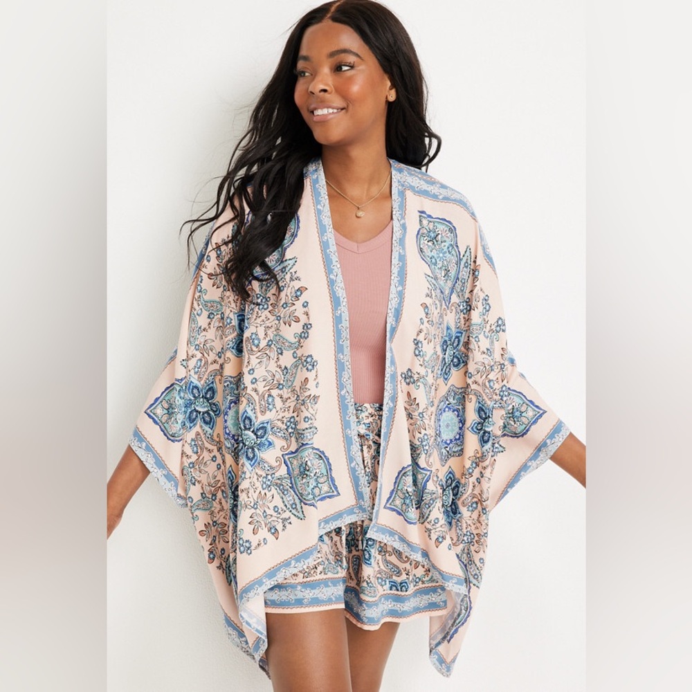 Maurices Paisley Scarf Kimono One Size